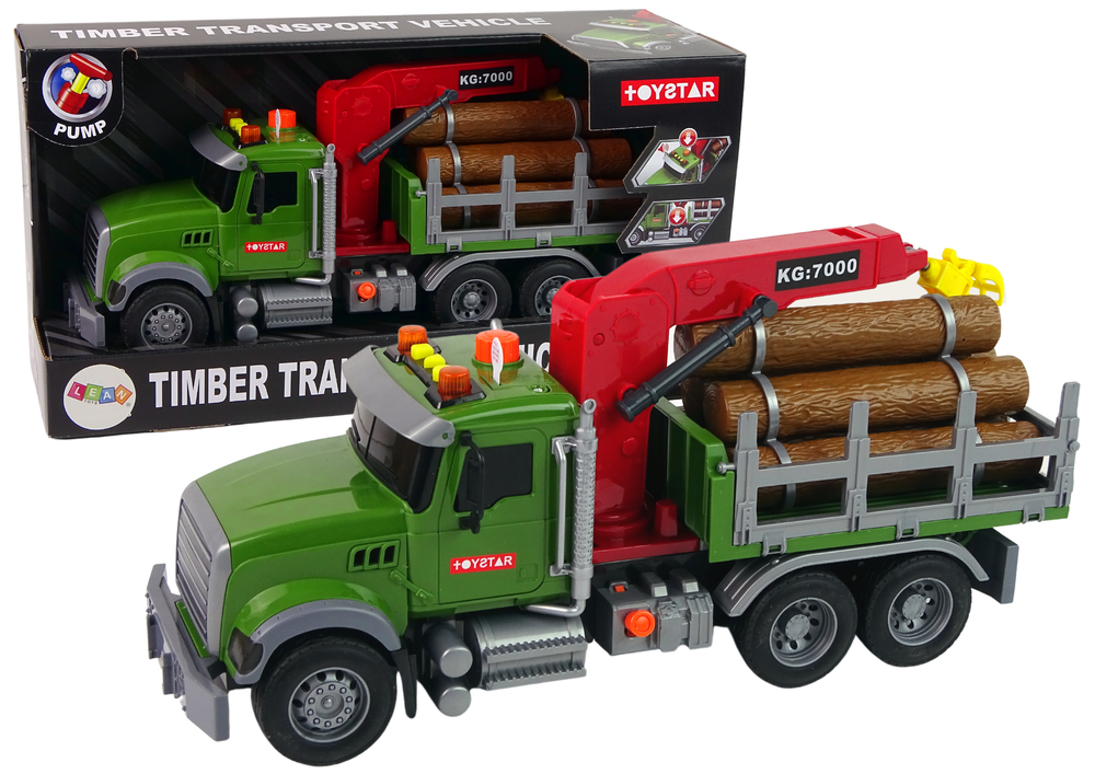 Ferngesteuertes Spielzeug Lkw Autokran Mit Sound Beim Transport Von Holzstämmen