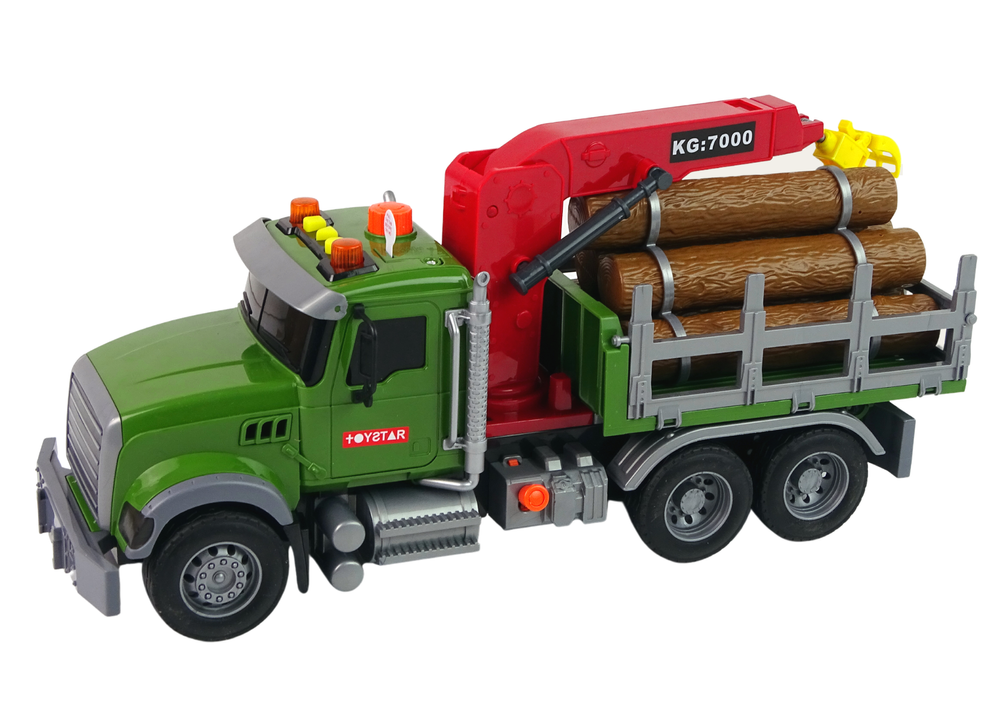 Ferngesteuertes Spielzeug Lkw Autokran Mit Sound Beim Transport Von Holzstämmen