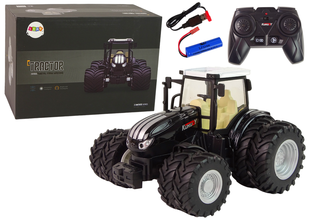Ferngesteuerter Traktor R/C Schwarz 2.4G Metall Spielzeug
