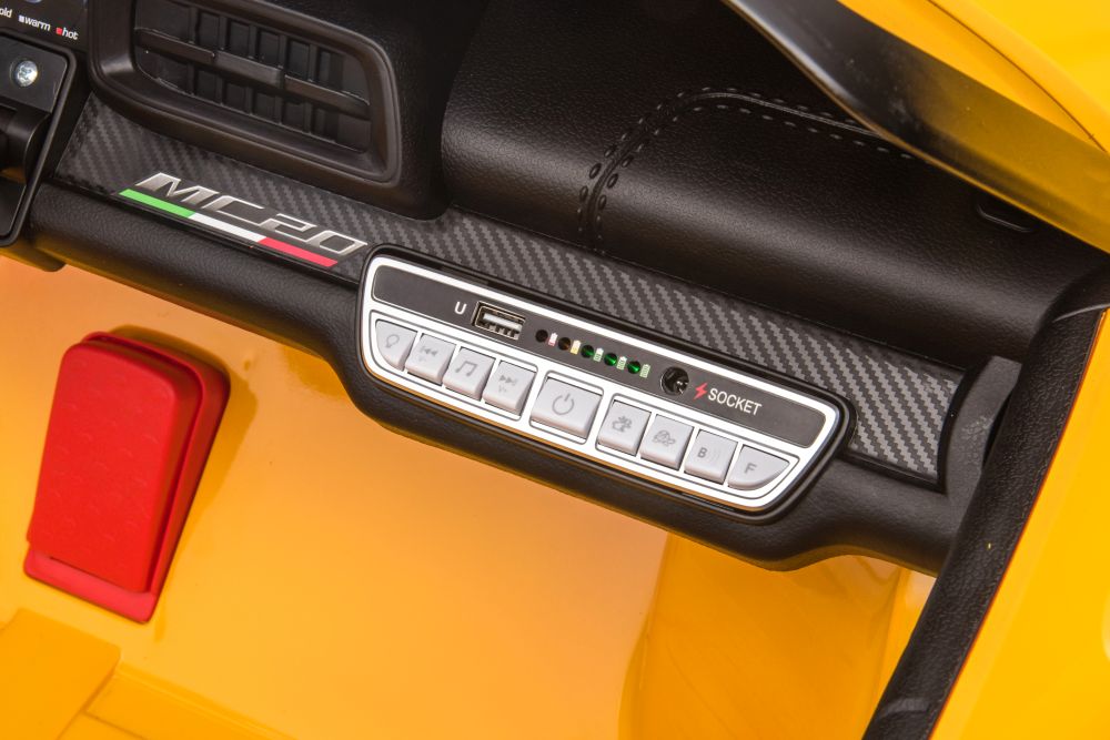 Elektro Kindermotorrad Maserati MC20 Gelb 24V 2Sitzer