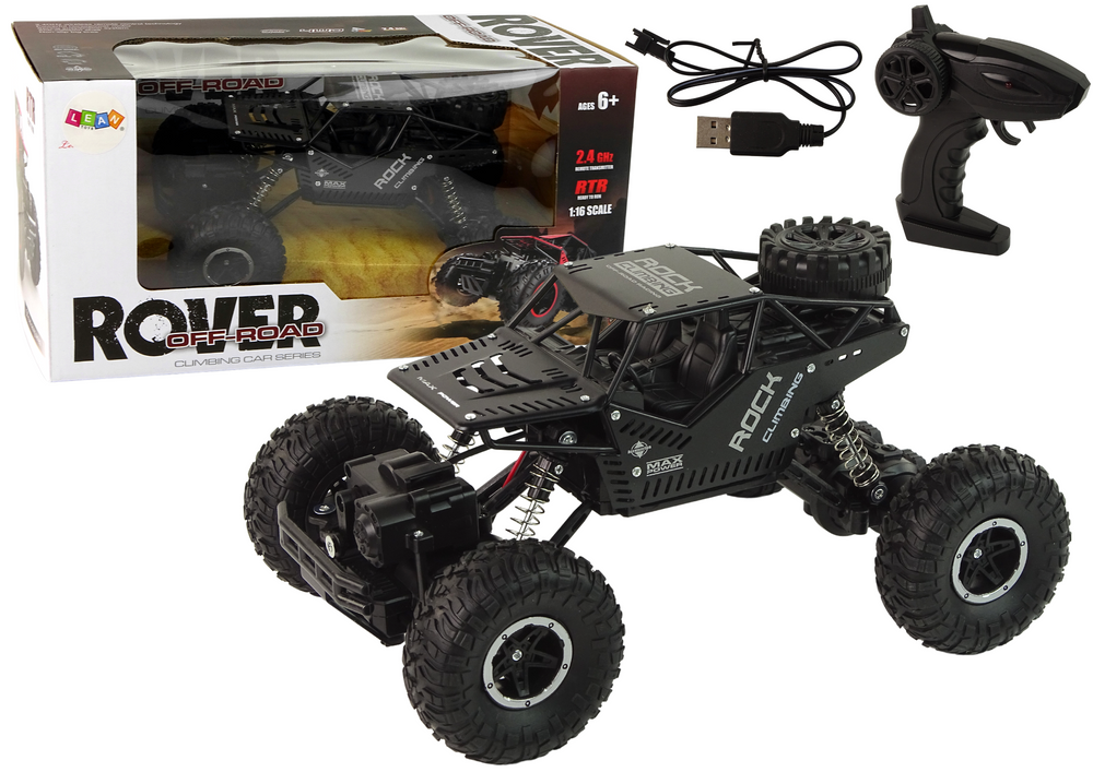 Ferngesteuertes Spielzeugauto RC Rover 1:16 Schwarz