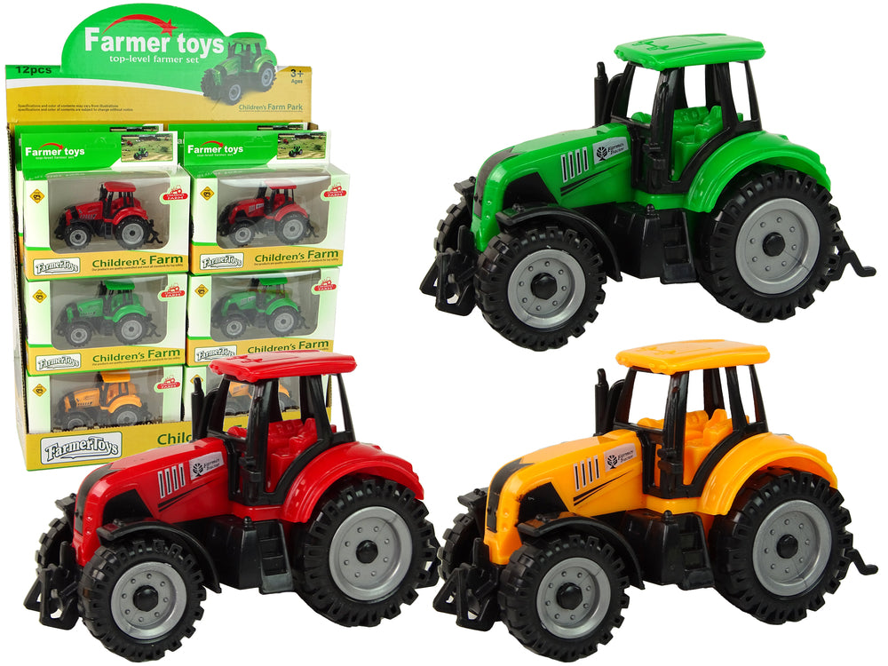 Bauernhoffahrzeug, Traktor, Bauernhof, große Räder, 3 Farben