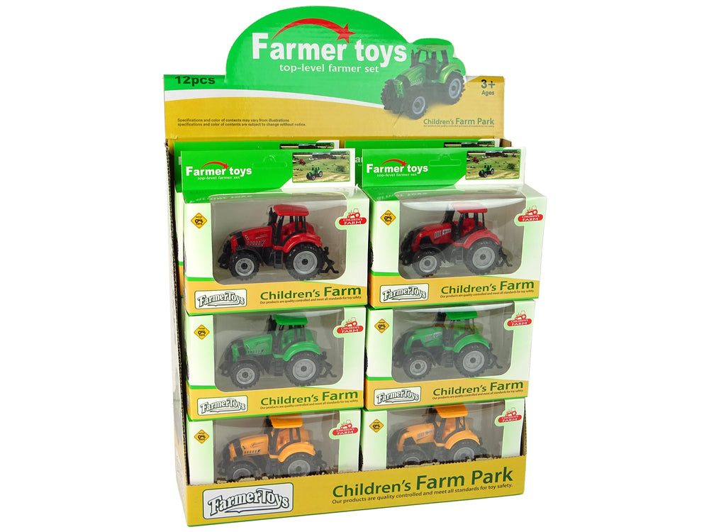 Bauernhoffahrzeug, Traktor, Bauernhof, große Räder, 3 Farben