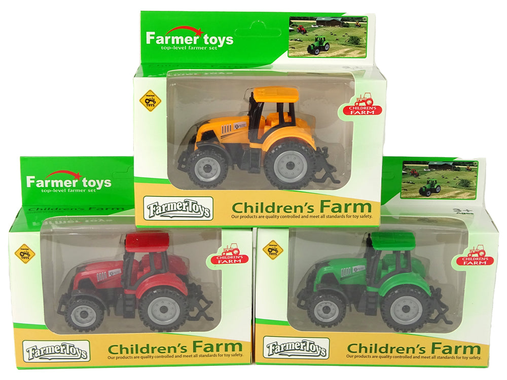 Bauernhoffahrzeug, Traktor, Bauernhof, große Räder, 3 Farben