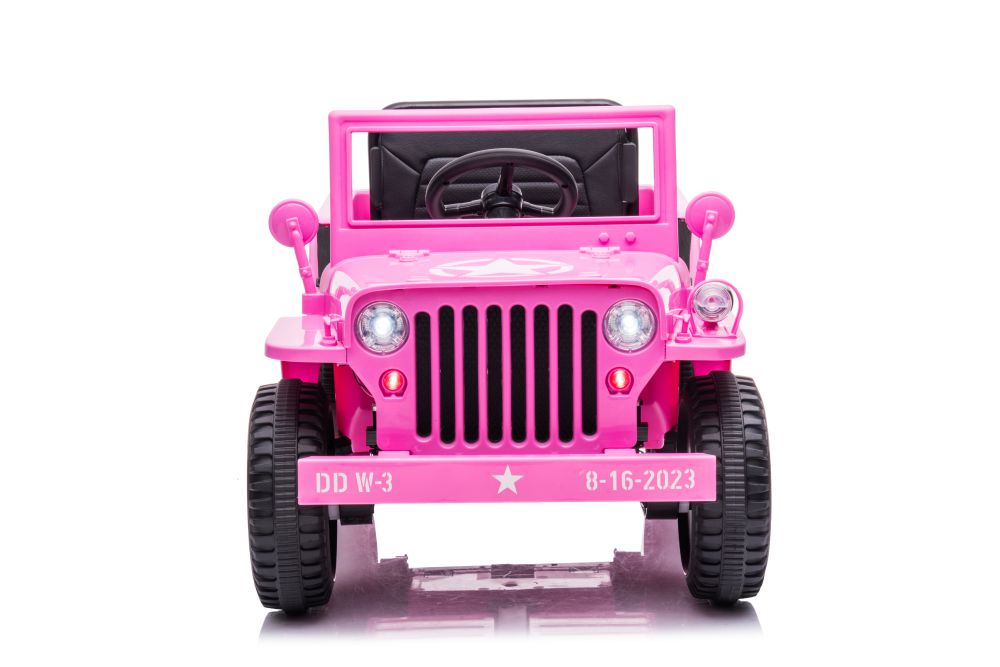 Elektro Kinderauto Jeep Militärfahrzeuge JH-103 Rosa 4x4 mit Ledersitz und EVA Reifen