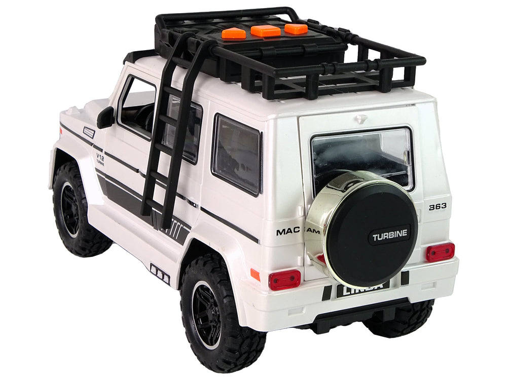 Elektro Geländewagen Weiß Mit Geräuschen Musik Und Lichtern Für Kinder Ab 3 Jahren
