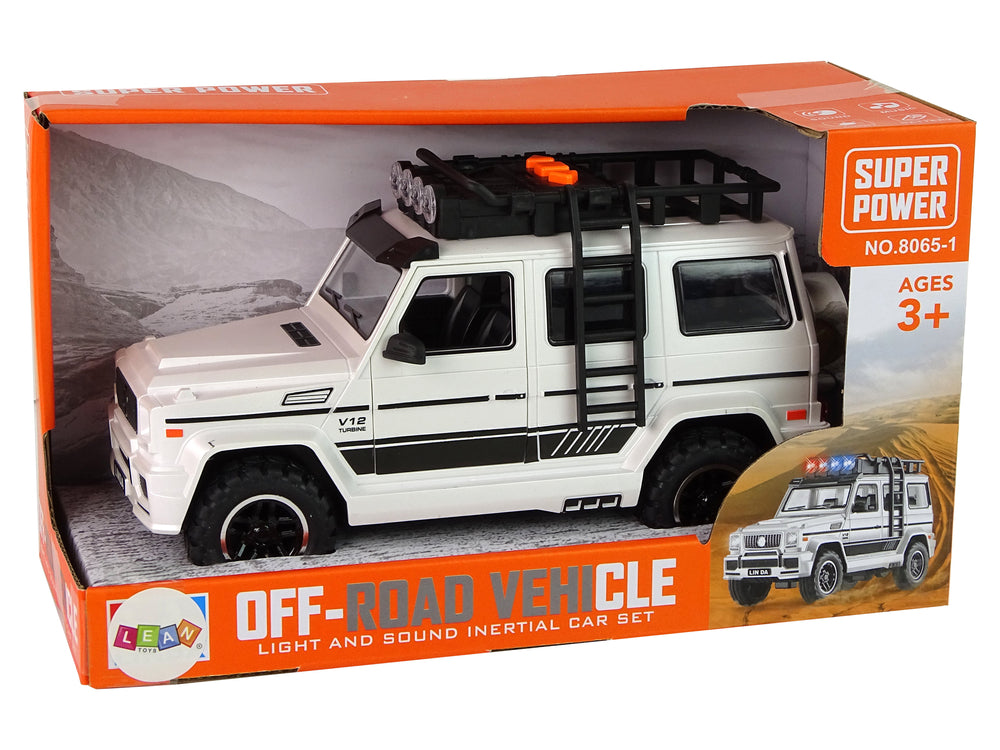 Elektro Geländewagen Weiß Mit Geräuschen Musik Und Lichtern Für Kinder Ab 3 Jahren