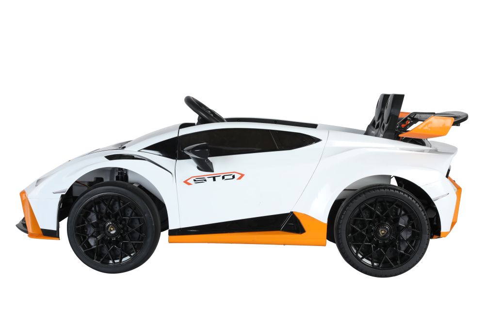 Weißes Lamborghini STO DRIFT Elektrofahrzeug für Kinder ab 3 Jahren