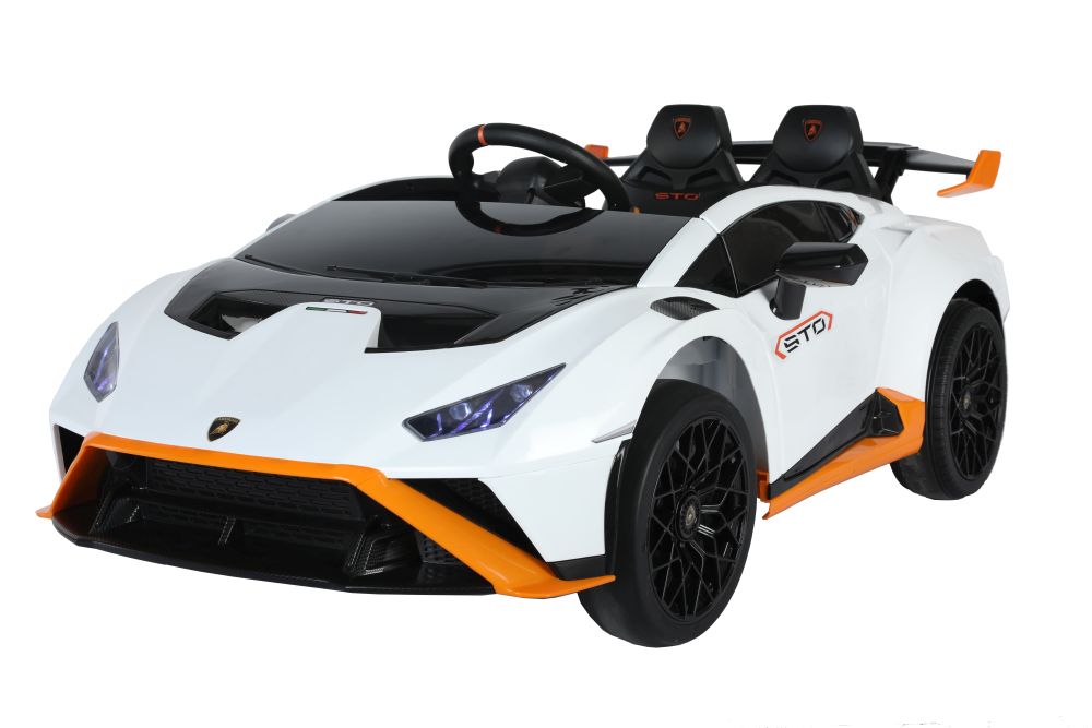 Weißes Lamborghini STO DRIFT Elektrofahrzeug für Kinder ab 3 Jahren