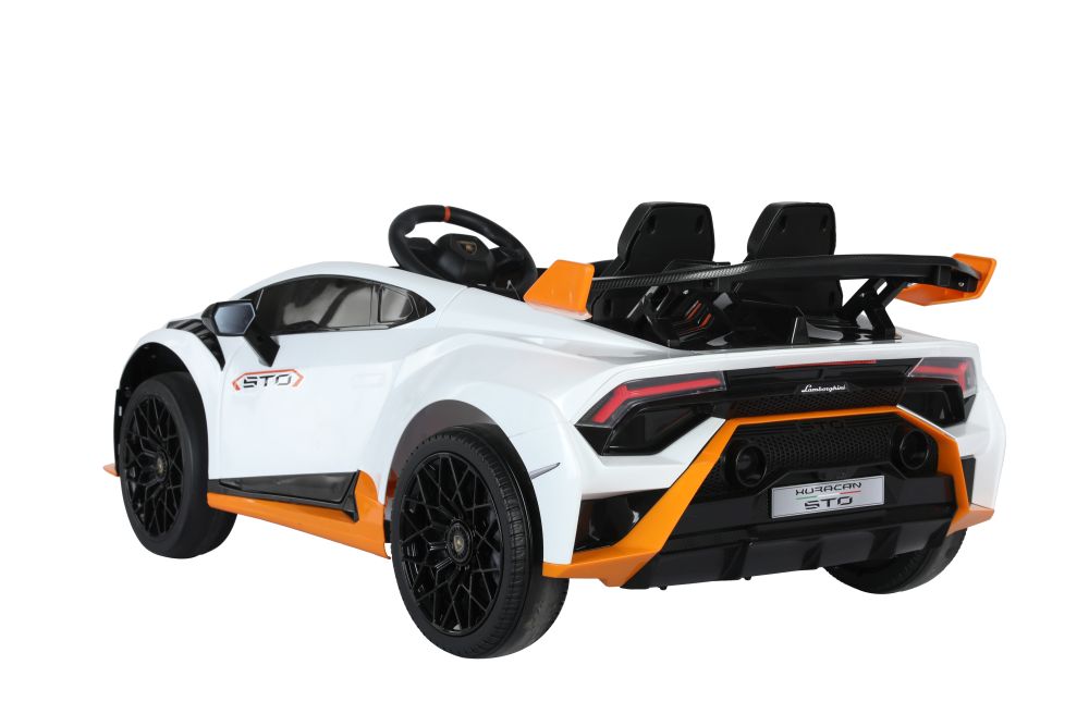 Weißes Lamborghini STO DRIFT Elektrofahrzeug für Kinder ab 3 Jahren