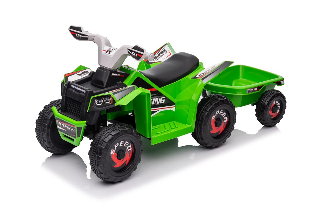 XMX630T green battery quad with trailer