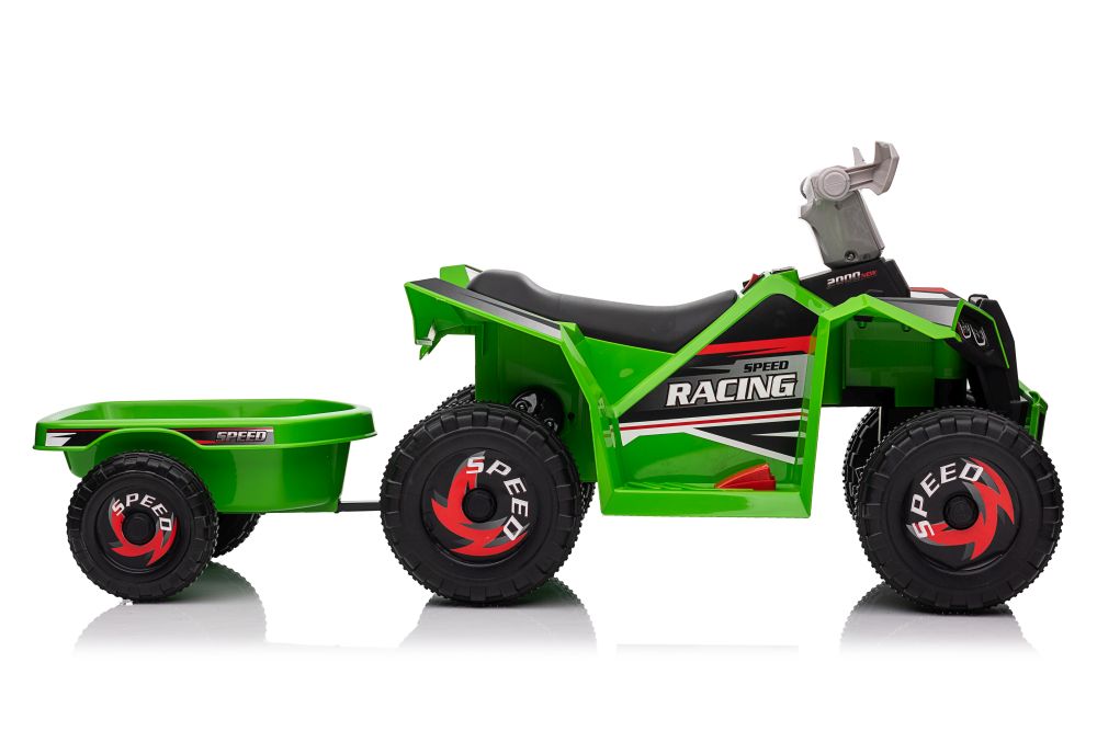 XMX630T green battery quad with trailer