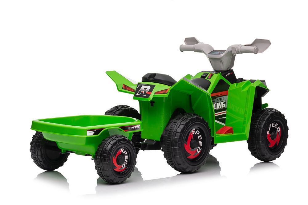 XMX630T green battery quad with trailer