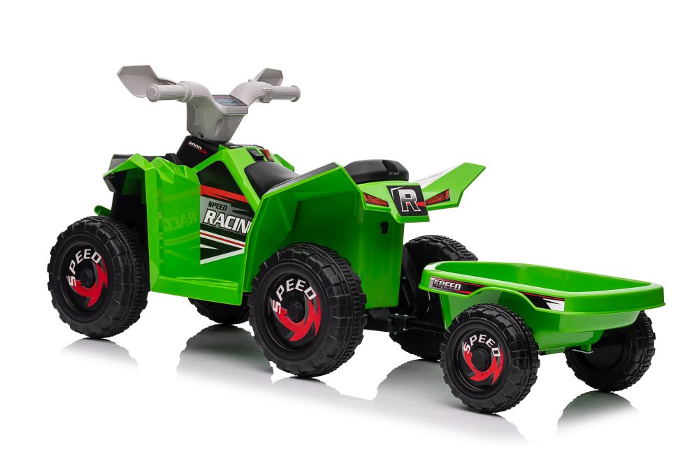 XMX630T green battery quad with trailer