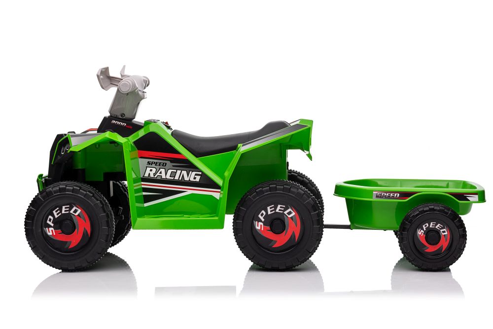 XMX630T green battery quad with trailer