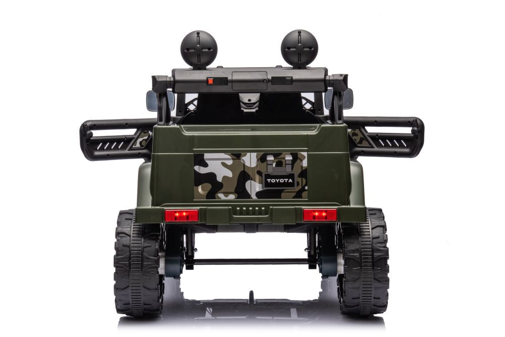 Elektro Kinderauto Toyota Jeep FJ Militärgrün 4x4 Ledersitz EVA Reifen Musik