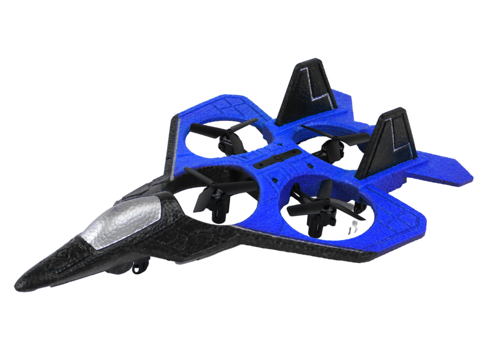 Ferngesteuertes RC-Drohnenflugzeug Blue Fighter Mit 360-Grad-Drehung