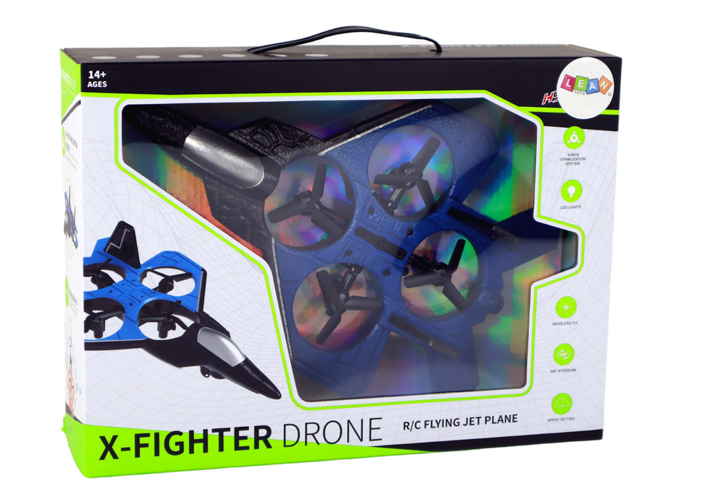 Ferngesteuertes RC-Drohnenflugzeug Blue Fighter Mit 360-Grad-Drehung