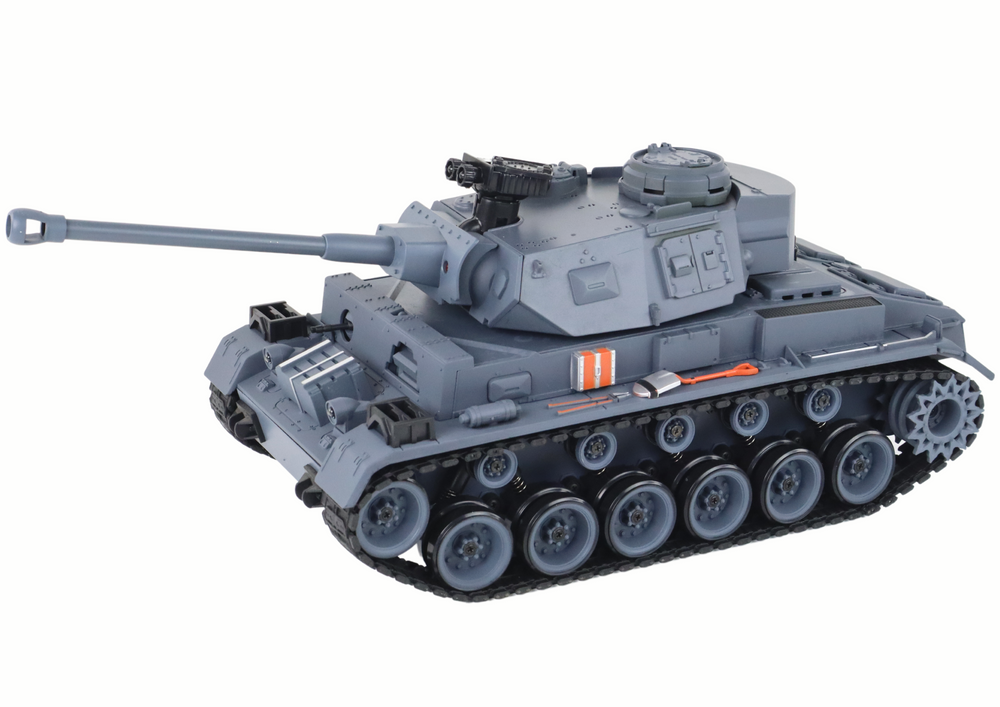 Ferngesteuertes Spielzeug Panzer 1:18 Kanone Rauchschild Grau