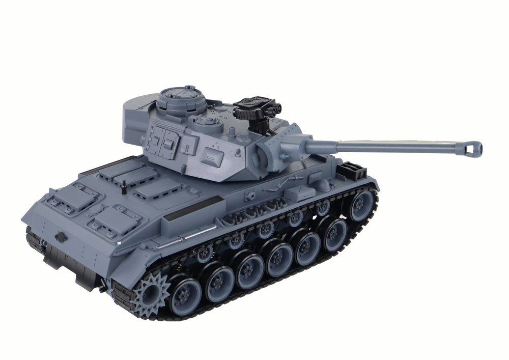 Ferngesteuertes Spielzeug Panzer 1:18 Kanone Rauchschild Grau