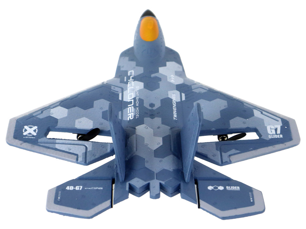 Ferngesteuertes Flugzeug R/C 4D-G7 Beleuchtung Groß Blau