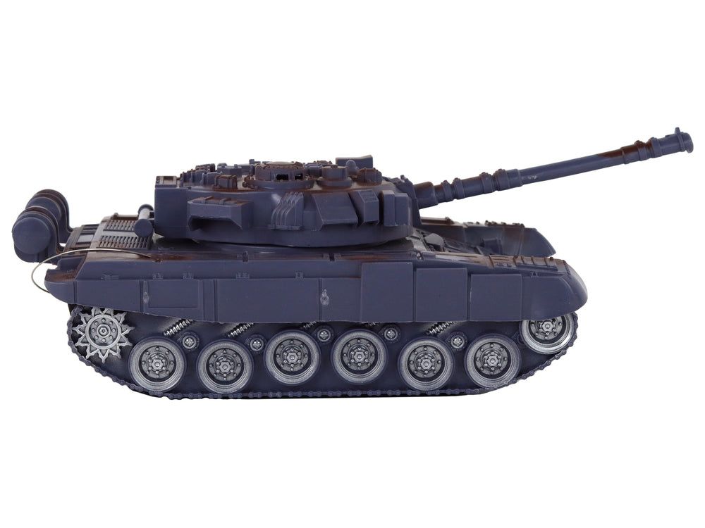 Ferngesteuerter R/C-Panzer Marineblau 1:18 mit Lichtern und Ton 27 MHz
