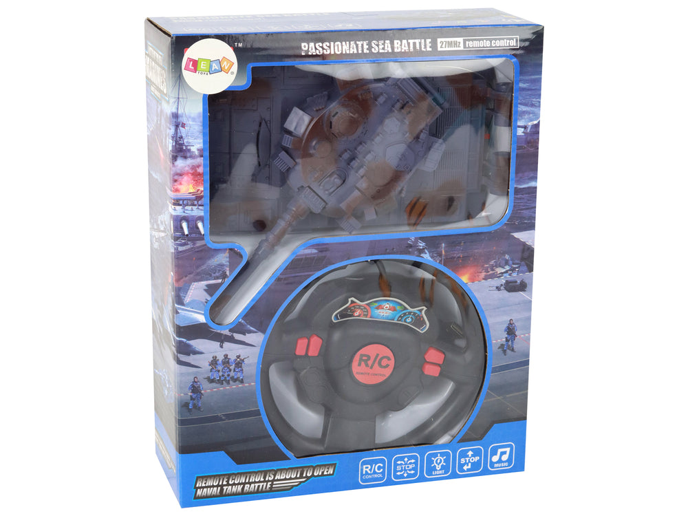 Ferngesteuerter R/C-Panzer Marineblau 1:18 mit Lichtern und Ton 27 MHz