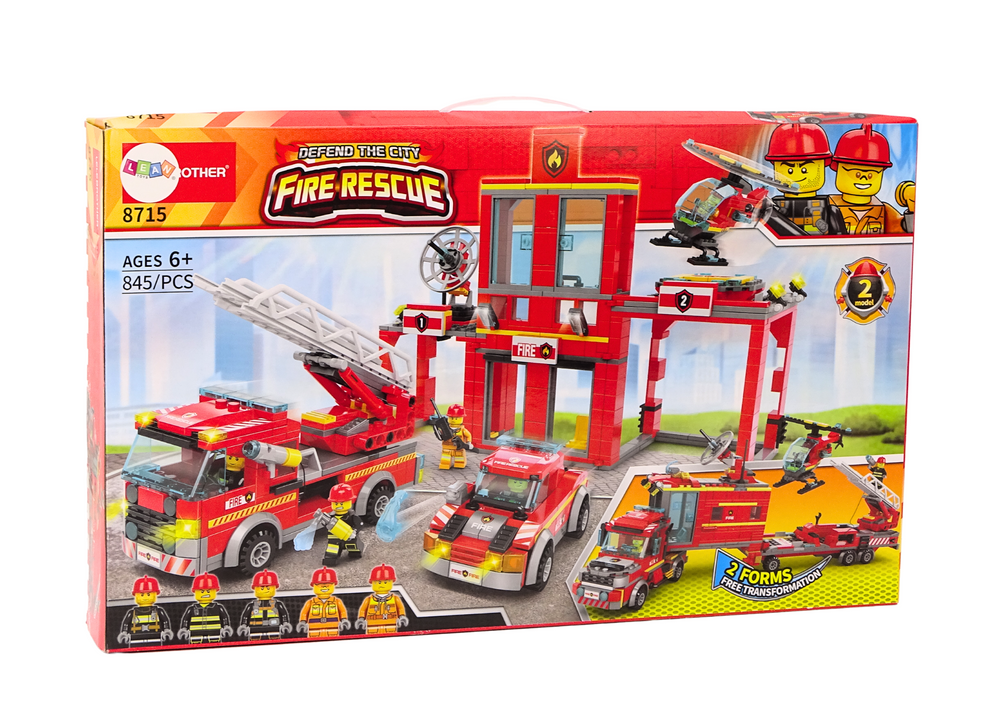 Building Block Set Fire Engine Basic Car Car Helicopter 845 El