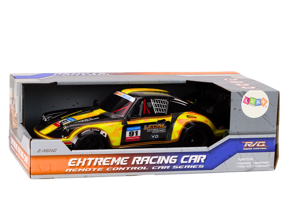 Ferngesteuertes Spielzeugauto 1:16 Gummiräder Drift Gelb