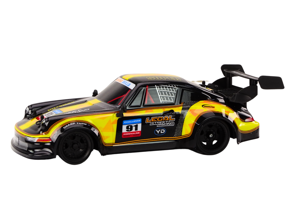 Ferngesteuertes Spielzeugauto 1:16 Gummiräder Drift Gelb