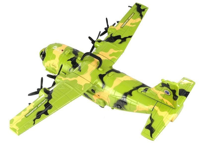 Großes Flugzeug Militär HERKULES Tarnfarbe 3 Soldaten Sound&Licht