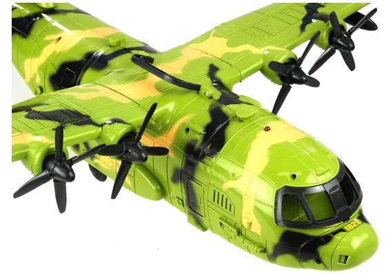 Großes Flugzeug Militär HERKULES Tarnfarbe 3 Soldaten Sound&Licht