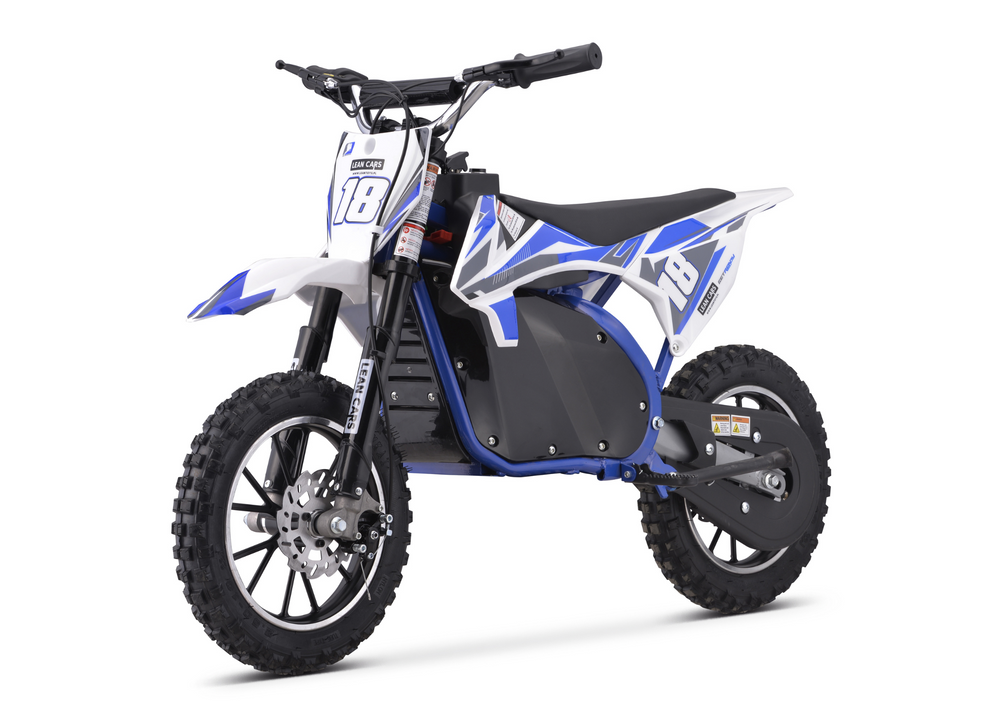Elektro Kindermotorrad TRAIL KING Crossbike mit blauer HP114E-Batterie 800W 36V9Ah