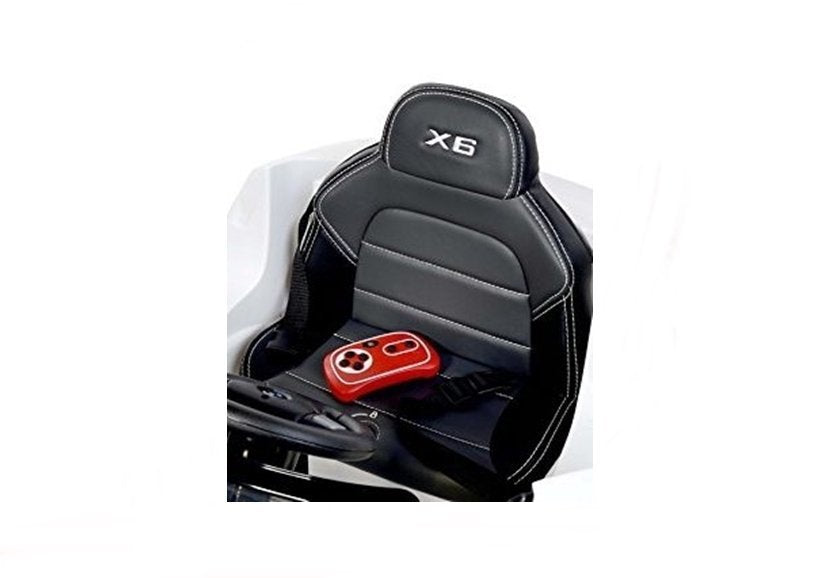 Elektro Kinderfahrzeug BMW X6 Ledersitz 2.4G Weiß Öffnende Türen EVA-Reifen Auto