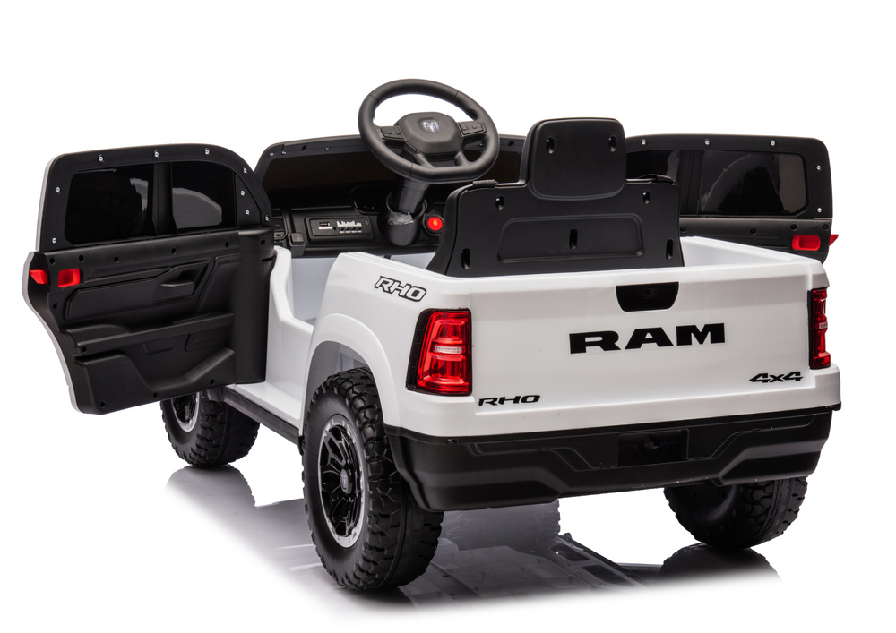 Elektro Kinderauto Dodge Ram Weiß 12V 4x45W für Kinder von 3 bis 8 Jahren