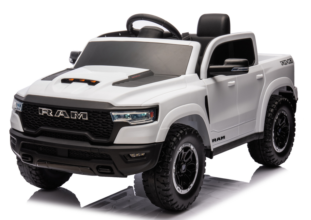 Elektro Kinderauto Dodge Ram Weiß 12V 4x45W für Kinder von 3 bis 8 Jahren