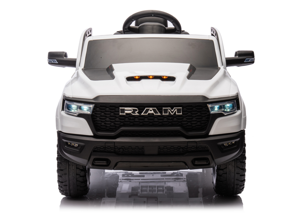 Elektro Kinderauto Dodge Ram Weiß 12V 4x45W für Kinder von 3 bis 8 Jahren