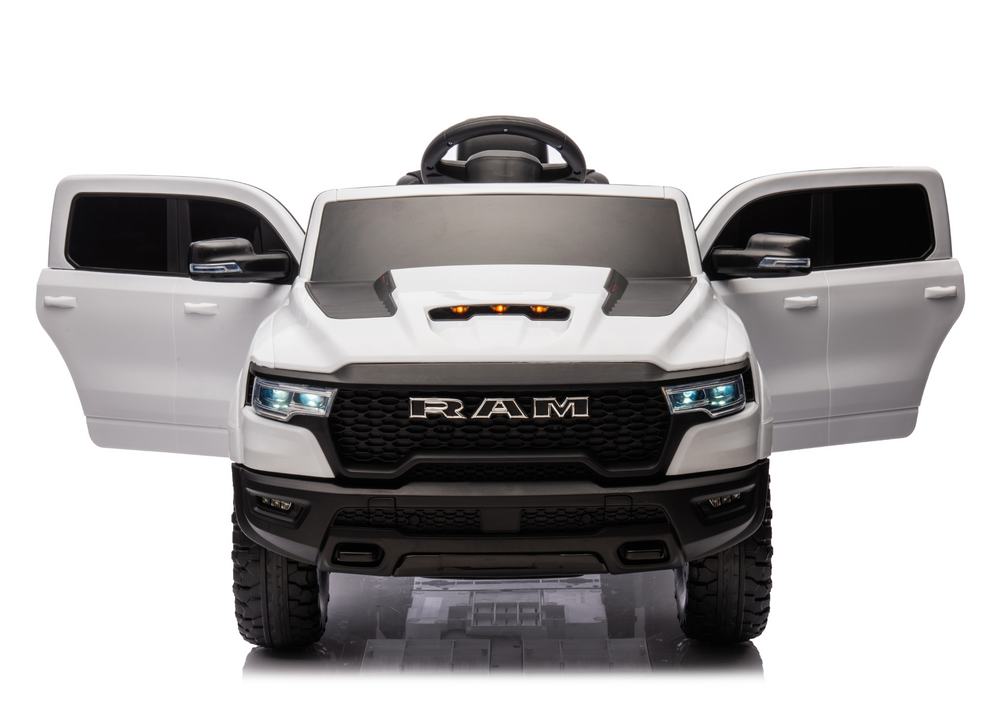 Elektro Kinderauto Dodge Ram Weiß 12V 4x45W für Kinder von 3 bis 8 Jahren