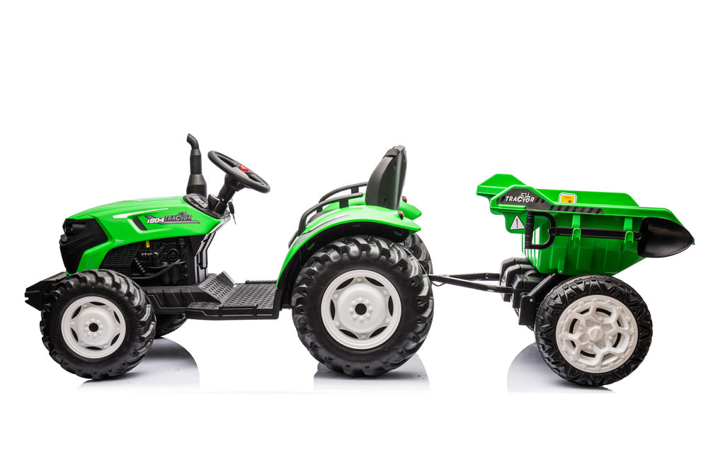 Elektro Kindertraktor 24V Grün mit Anhänger 24V