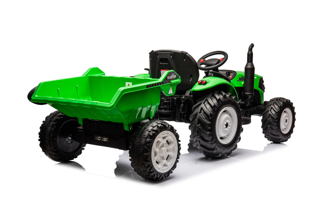 Elektro Kindertraktor 24V Grün mit Anhänger 24V