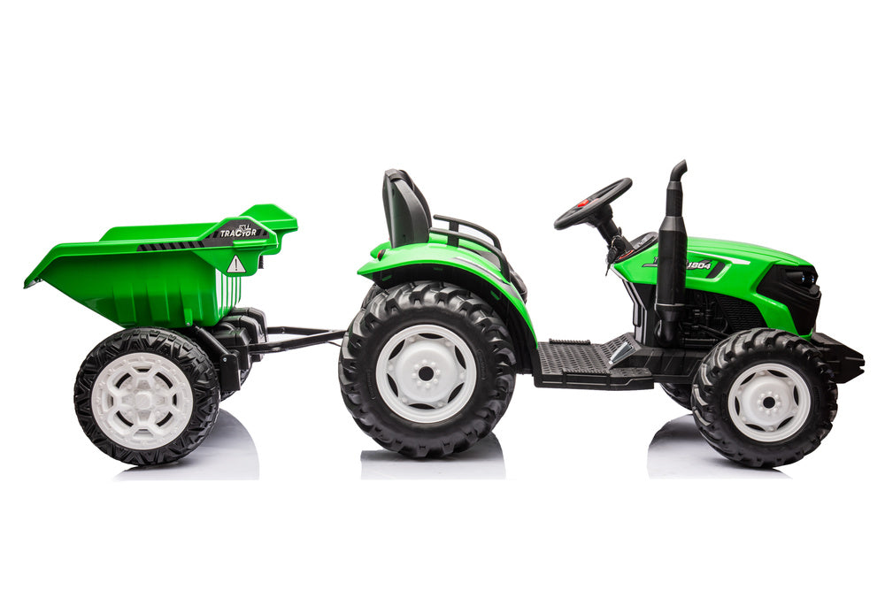 Elektro Kindertraktor 24V Grün mit Anhänger 24V