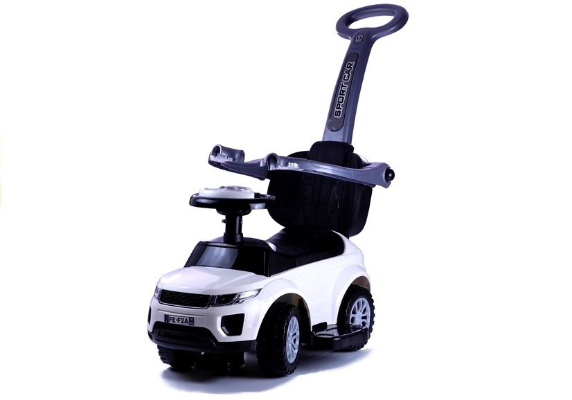 Rutschauto mit Schiebestange 614W Weiß Sport Car Auto