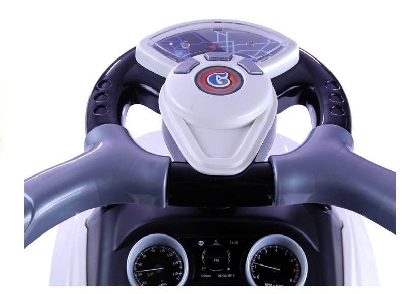Rutschauto mit Schiebestange 614W Weiß Sport Car Auto