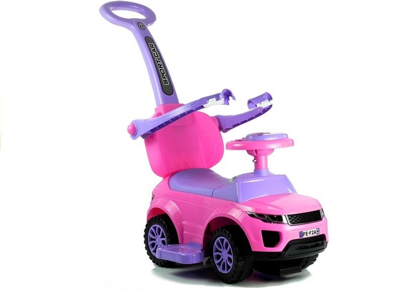 Rutschauto mit Schiebestange 614W Rosa Sport Car Auto