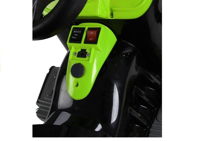 Electric ride on tractor with excavator green