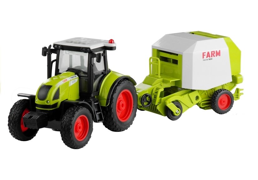 Traktor mit Rundballenpresse 37,5 cm verschiedene Sounds Fahrzeug Landwirtschaft