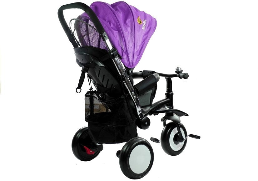 Dreirad PRO400 Violett Liegefunktion Lenkstange Schaumstoffräder Kinderdreirad