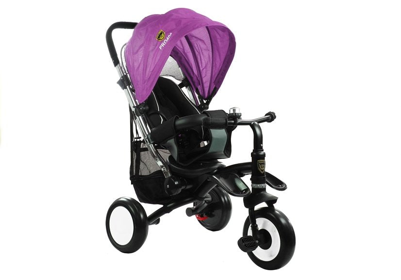 Dreirad PRO400 Violett Liegefunktion Lenkstange Schaumstoffräder Kinderdreirad