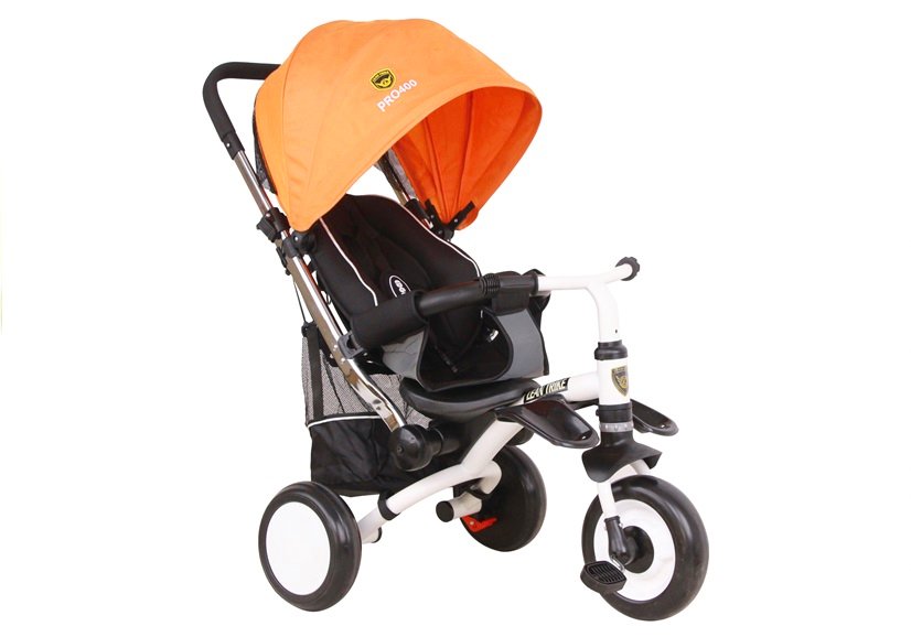 Tricycle PRO400 Orange reclining function handlebar foam wheels children's tricycle