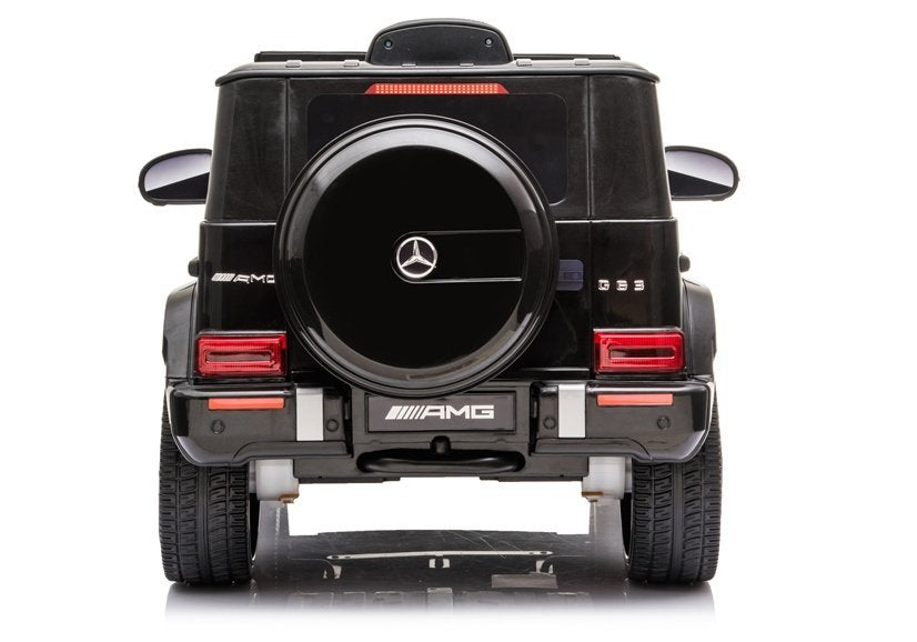 Elektro Kinderfahrzeug Mercedes G63 AMG Schwarz Lackiert Mit Ledersitz Und EVA-Reifen